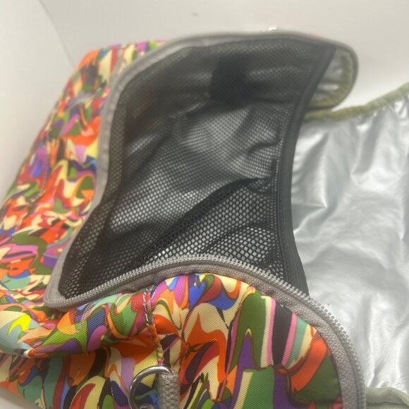 Kipling Multicolor Printed Crossbody Bag With Adjustable Grey Strap & Zipper Poc - Picture 6 of 12